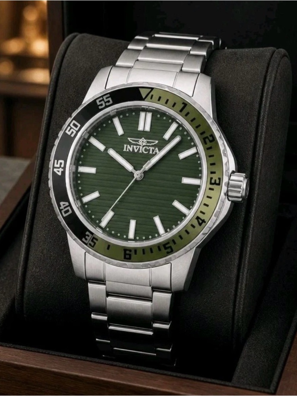 Invicta Speciality Gramercy Men’s Watch 45mm Green Dial Steel NIB